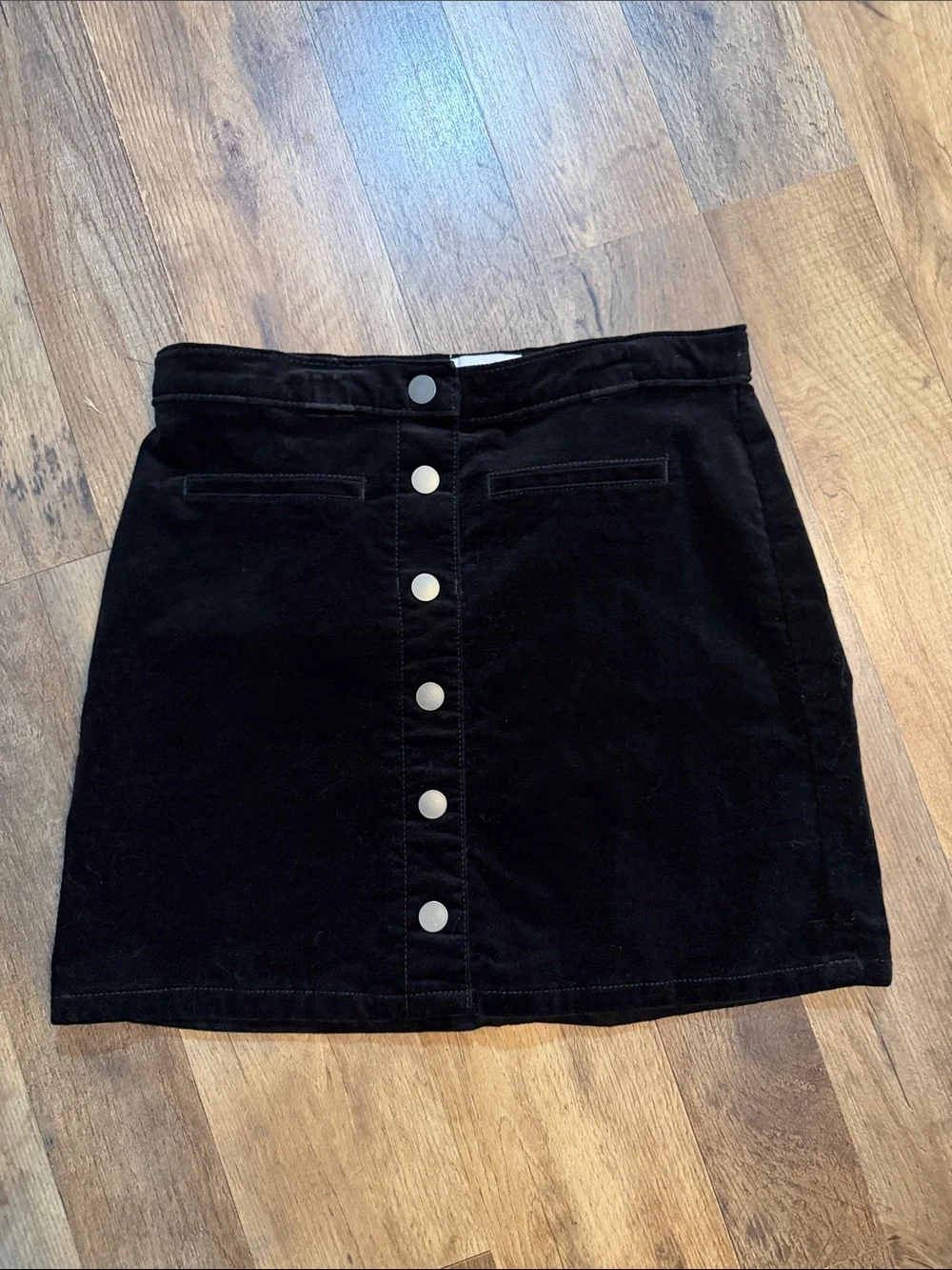 The Children's Place Black Velvety Button Skirt
